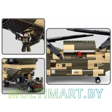 Конструктор Sluban M38-B0508 Транспортный вертолет (520 деталей) картинка 4